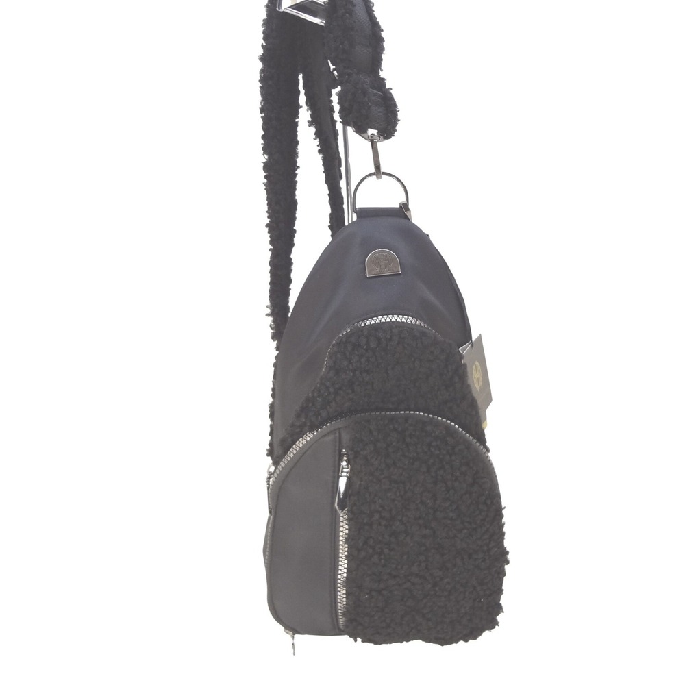 House of Harlow 1960 Sling Bag Black NEW Sherpa Nylon Crossbody NEW